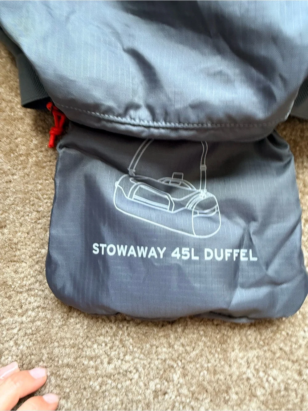 Eddie Bauer Stowaway Packable 45L duffle bag ripstop gray travel packable